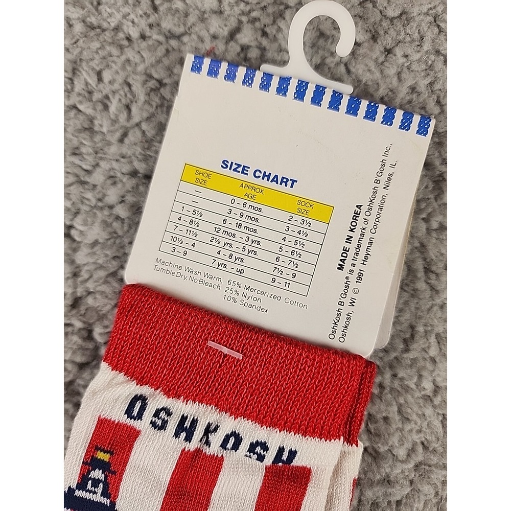 Vintage OshKosh B'Gosh Socks Sailboat 1991 New W/ Tags - Picture 5 of 5